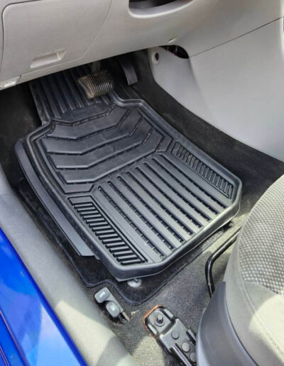 After - clean car mats, drivers area