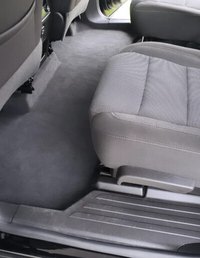 Seats and area vacuumed, cleaned