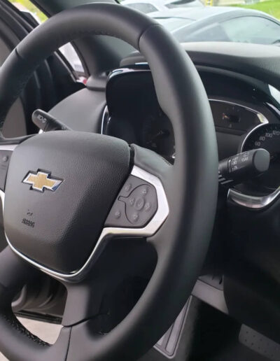 Steering wheel, dash cleaned